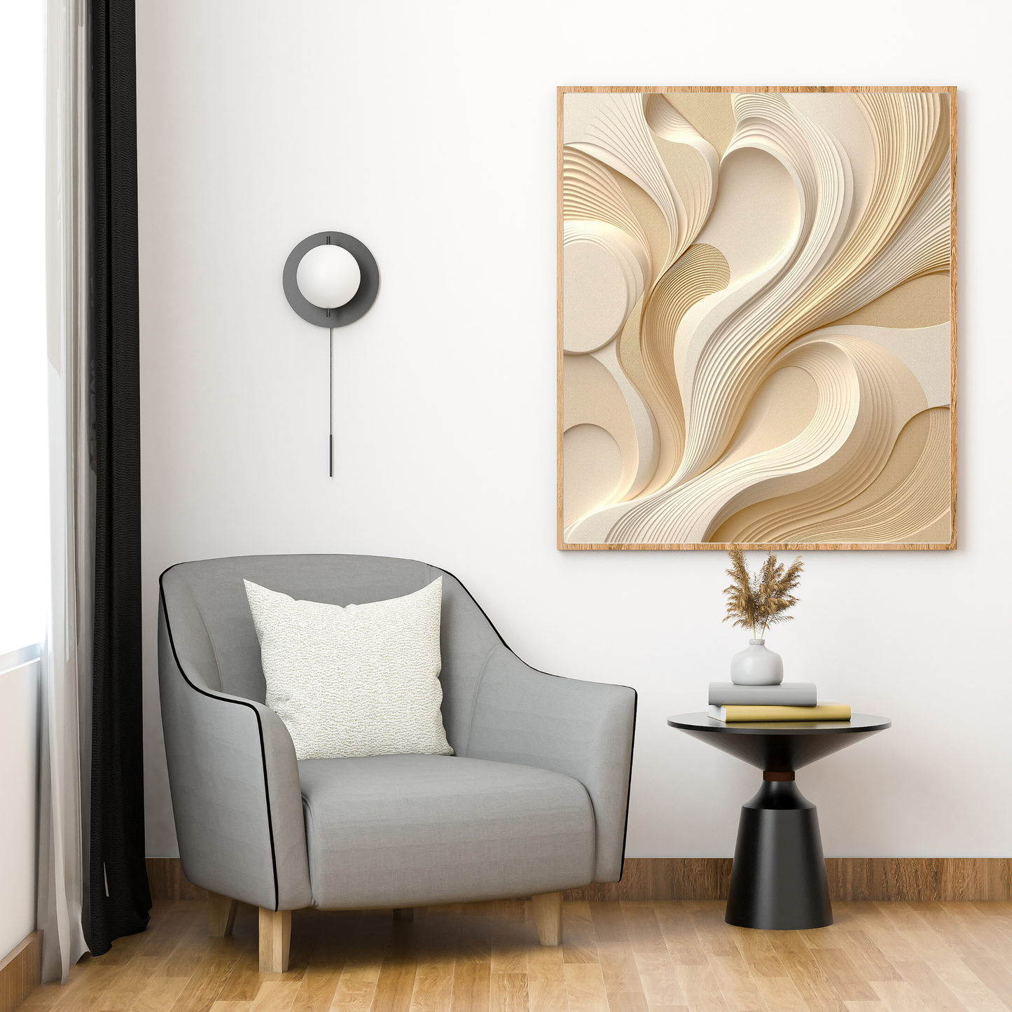Ivory Flow – Layered Neutral Abstract Canvas Art – Modern Wall Décor