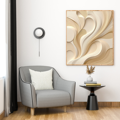 Ivory Flow – Layered Neutral Abstract Canvas Art – Modern Wall Décor