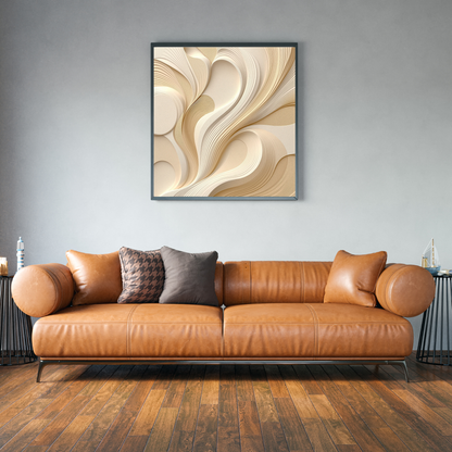 Ivory Flow – Layered Neutral Abstract Canvas Art – Modern Wall Décor