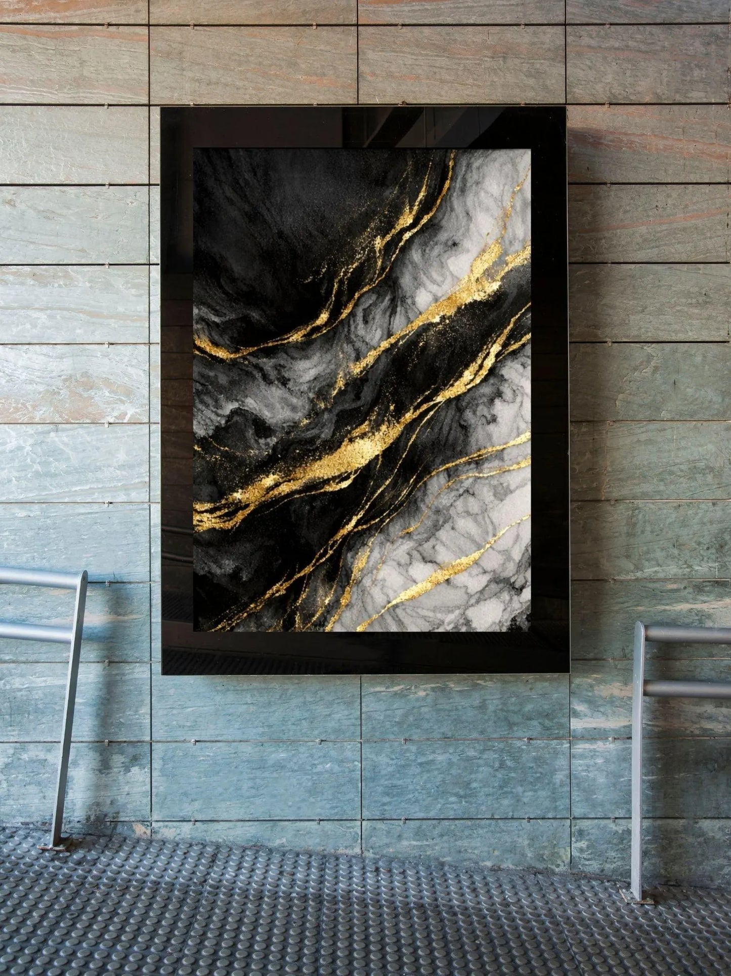 Golden Veins – Abstract Black & White Fine Art
