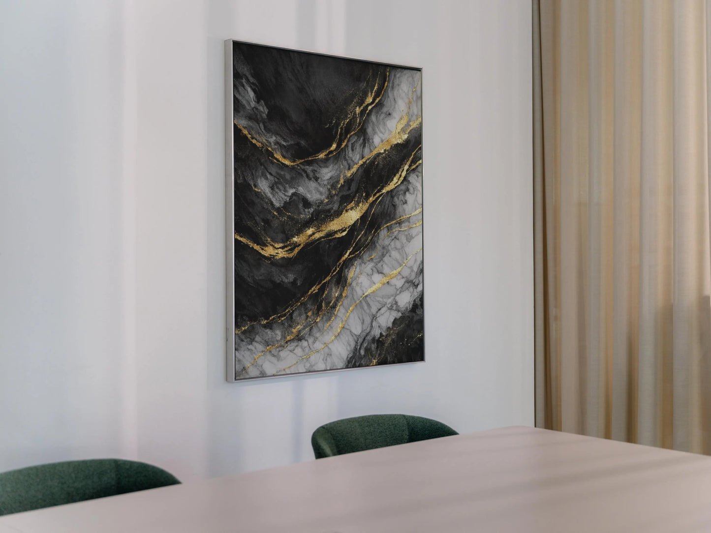 Golden Veins – Abstract Black & White Fine Art