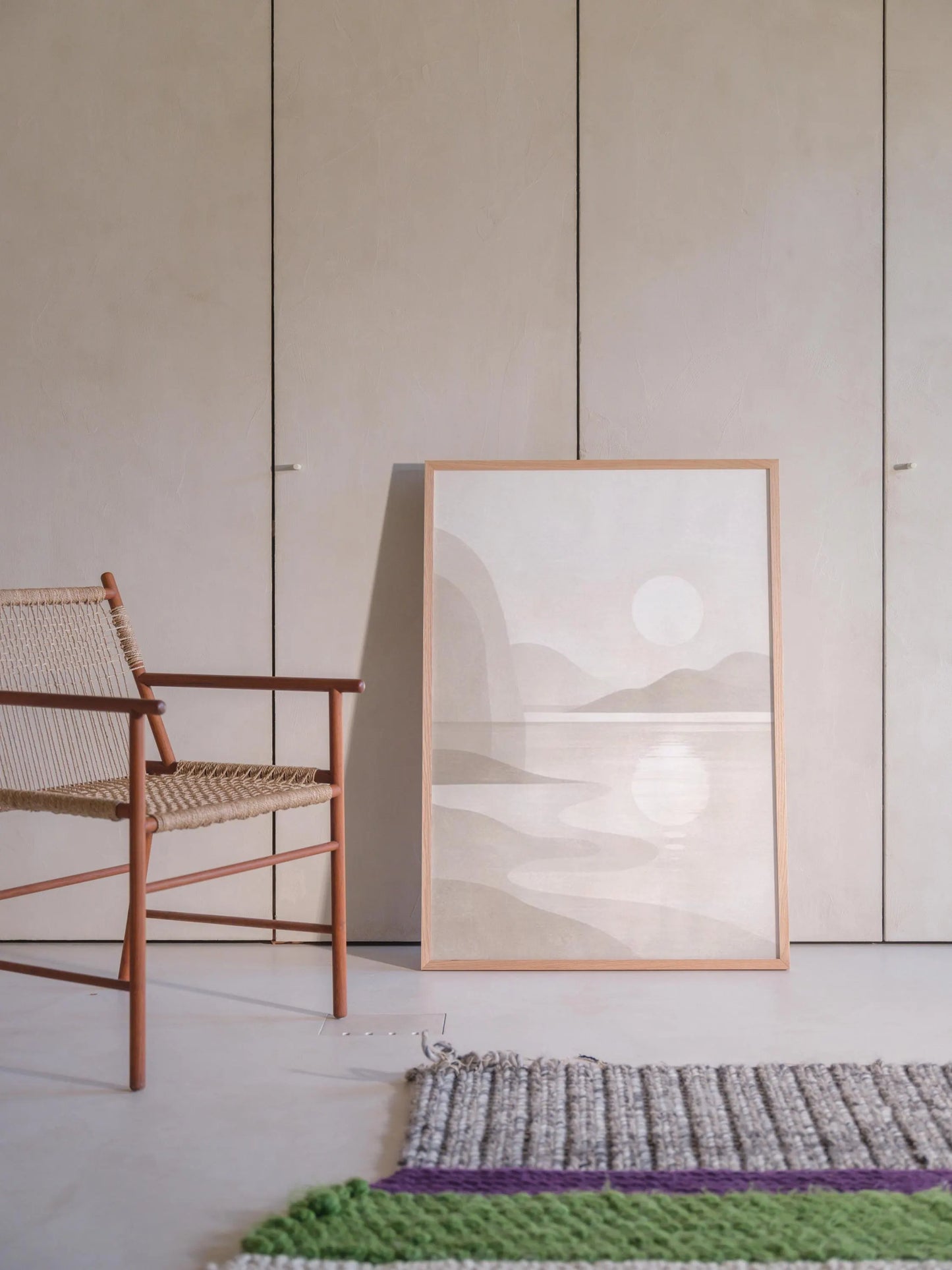 Soft Horizon Minimal Wall Art – Neutral Abstract Landscape Fine Art, Calm Japandi Decor